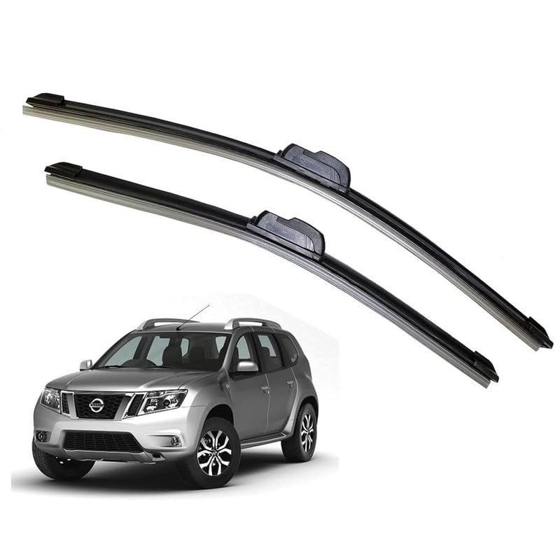 Image of Audio WHeels Perfect Fitting Frameless Windshield 100% Scratch Proof Cleaning Water Repellant Silicon Car Wiper Blades For Equipment Replacement, Set of 2 (D-20 inch & P-20 inch)