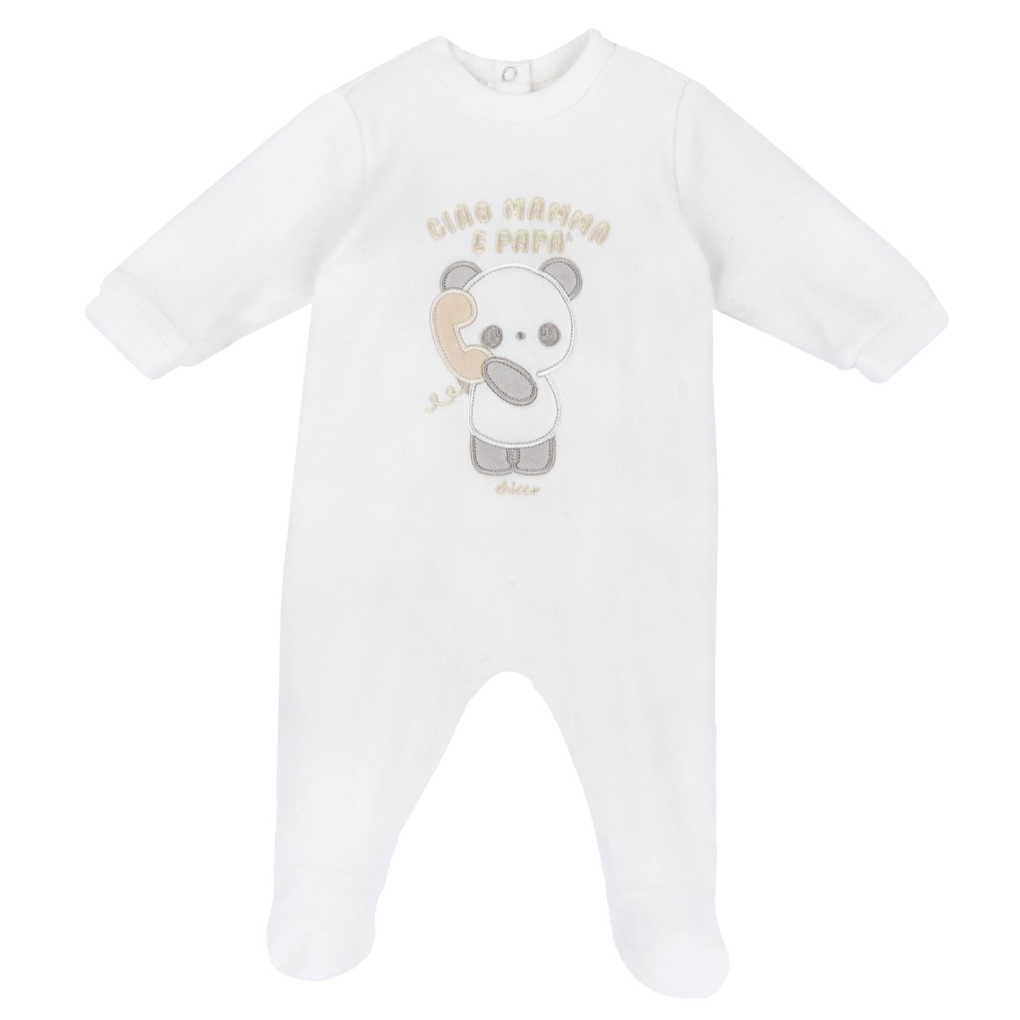 Chicco, Tutina Neonato, con Comoda Apertura sulla Schiena e a Patello con Bottoncini, in Calda e Morbida Ciniglia, Lavabile in Lavatrice, Abbigliamento Neonato 0-24 Mesi, Idea Regalo Nascita