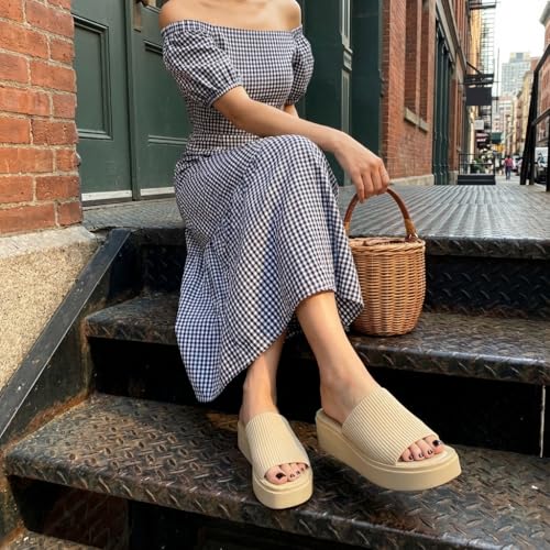 Image of CUSHIONAIRE Pim Wedge Chunky Platform Womens Sandals with Firm Knit Upper & Memory Foam Summer Sandals for Women