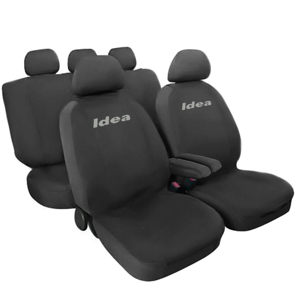 Lupex Shop Idea.G Copri-sedili Auto Compatibili, Set Copri-Sedile Anteriori e Posteriori, Airbag Compatibili e Copri Braccioli Incluso, Accessori Auto Interno, Grigio scuro