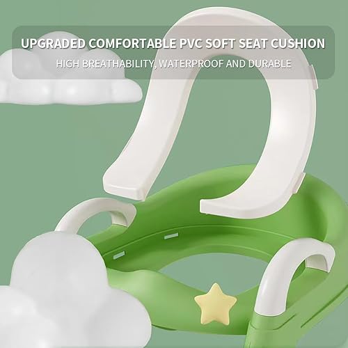 Miniatura 4 de Asiento de inodoro de entrenamiento para niños y niñas, asiento de inodoro con escalera, asiento plegable para inodoro con diseño antideslizante,