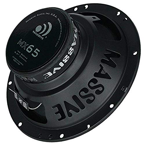 Massive Audio Mx65 – 6.5 Inch, 120 Watts Max, 60 Watts Rms, Mx Series Coaxial Speakers, 13Mm Dome Ferro Fluid Tweeters, 1 “ High Temp Voice Coils, 12Db Crossovers, 4 Ohm (Sold As Pair) #TOP5