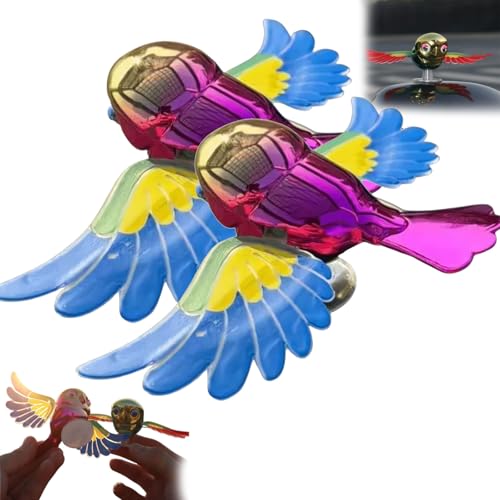 Simulación de un pájaro volador, adorno creativo para moto y coche, figura con alas aleteadoras, decoración divertida para el casco de un conductor, divertido compañero impulsado por el viento (s2 x 2