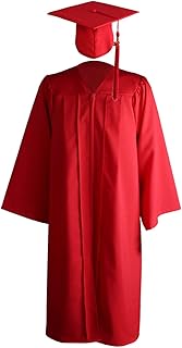 卒業ガウンカレッジ,2023 黒の卒業ガウン マスターズ - タッセルと年スタンプ付きの高校用ユニセックスマット卒業式ガウン