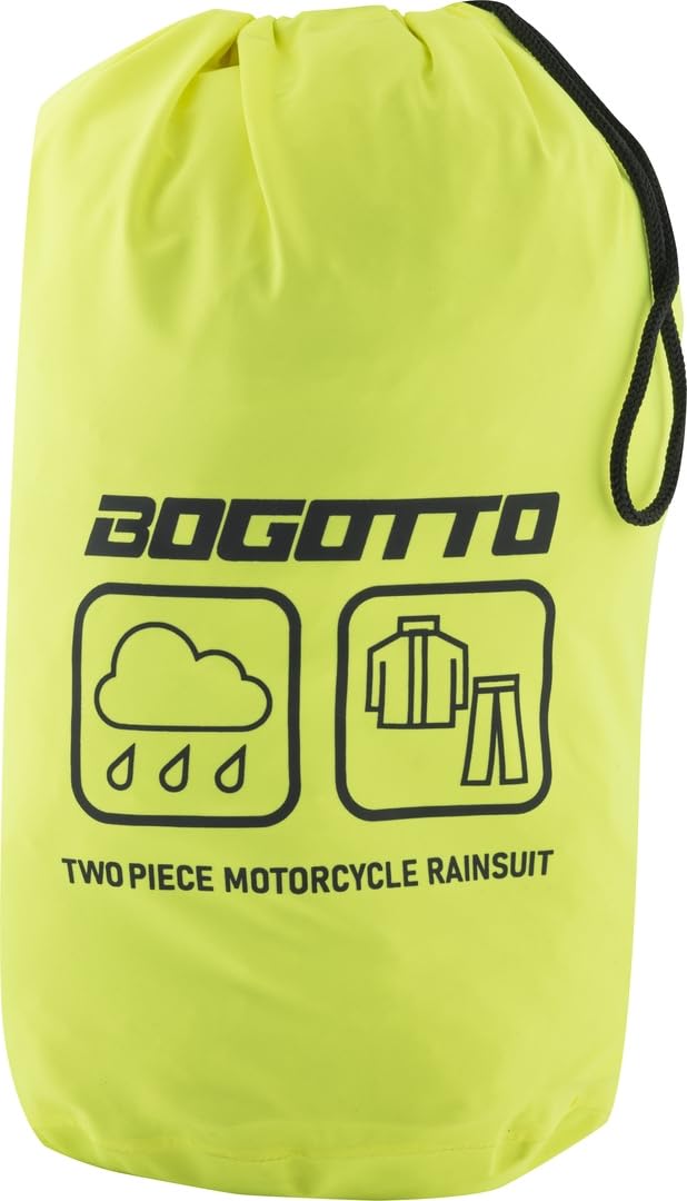 Bogotto Rain Kit 2-Teiler Motorrad Regenkombi, schwarz/gelb, M