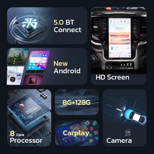 Radio 12" para Ram 1500/2500/3500 2019-2025 Android 13 miniatura 3