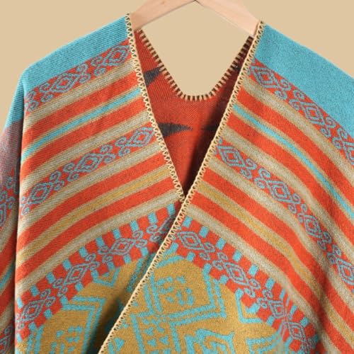 Women's Warm Causal Shawl Wrap Winter Open Front Sweater Poncho Cape Ethnic Tassel Oversized Blanket Cardigan Scarf2