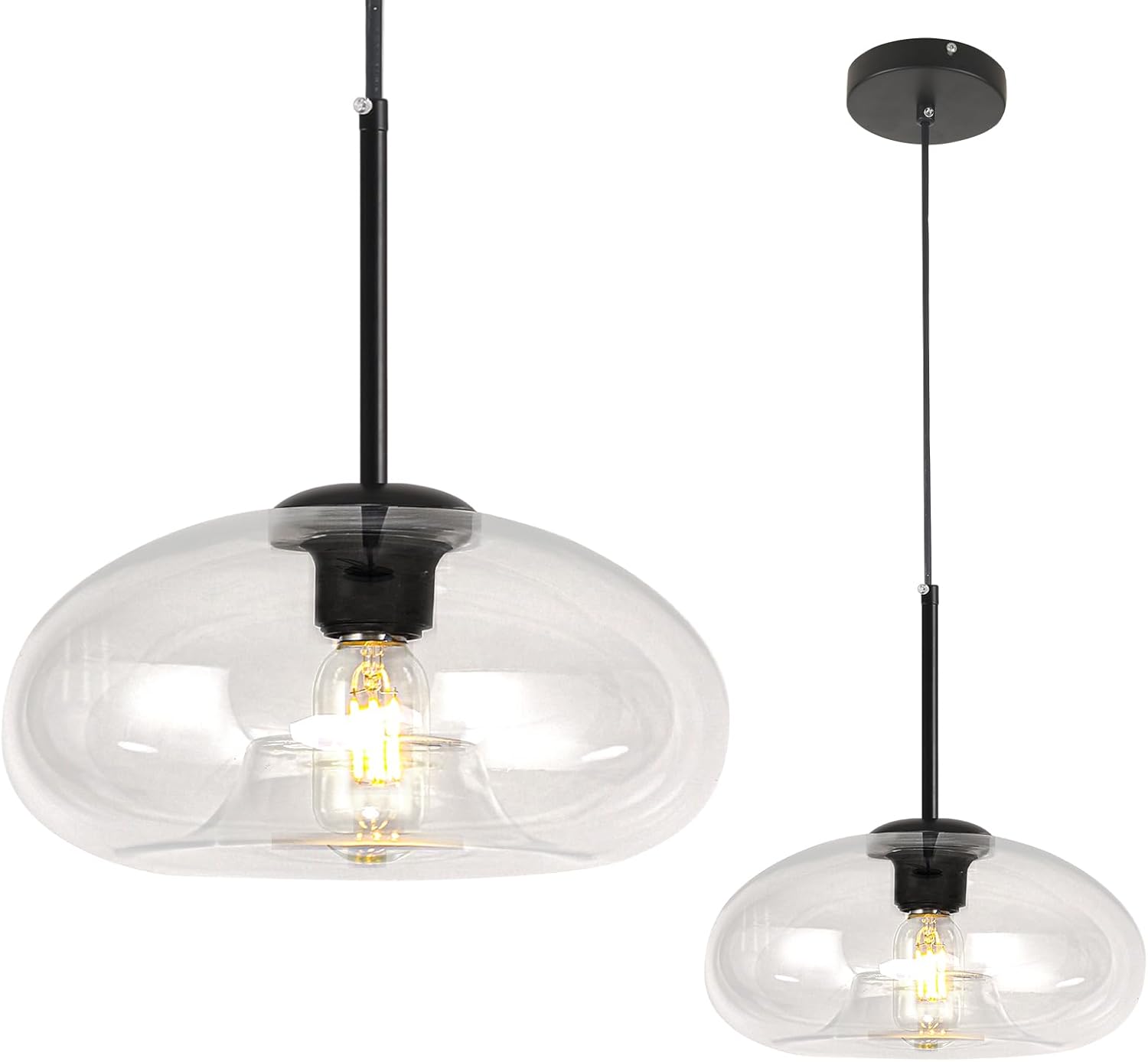 Glass Pendant Lights Kitchen Island Lighting Globe Pendant Light Fixtures IIndustrial Vintage Pendant Lighting for Kitchen Island Bedroom Living Dining Room Light Fixture