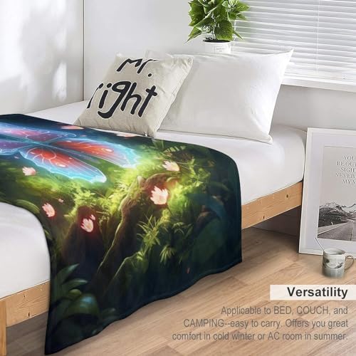 Plaid Papillon 100x130cm Couverture Douce Idée Cadeau Lit et Salon