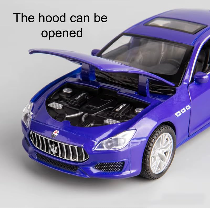 Image of Exclusive Alloy Metal Pull Back Die-Cast Car Diecast Metal Pullback Toy Car with Openable 6 Doors,Light Music Boys Gifts Toys (1:32 Maserati Quattroporte - Multicolor)