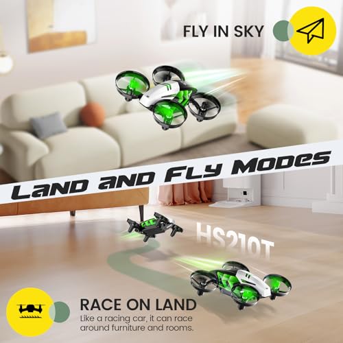 Image of Holy Stone HS210T Drones for Kids, 2 IN1 MINI Indoor Drone with Land & Fly Mode, Four Posture Deformations RC Quadcopter with 3D Flip, Auto Hovering, Easter day& Birthday Toy Gift for Boys and Girls