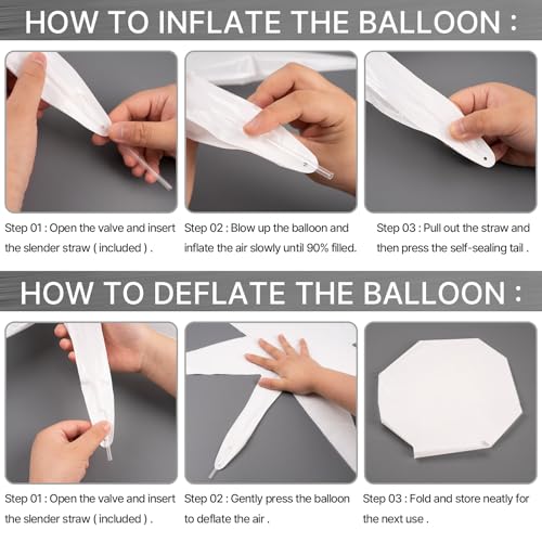 Image of PartyWoo Ivory Star Spike Balloons 6pcs Explosion Foil Mylar Balloons