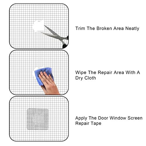 Savita 10Pcs Mesh Repair Patch, Self Adhesive Window Screen Repair Kit Gray Screen Door Mesh Repair For Repairing Screen Windows Doors Tents Nets (4 Grids) #TOP2