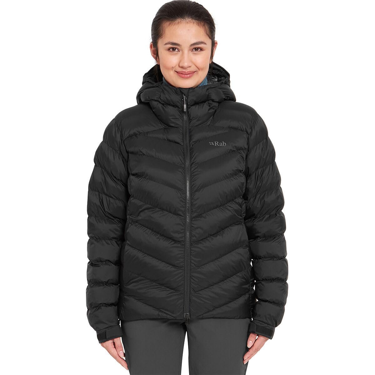 Rab Women's Nebula Pro Hooded Jacket, Lightweight & Insulated for Hiking & Mountaineering- Black - Small