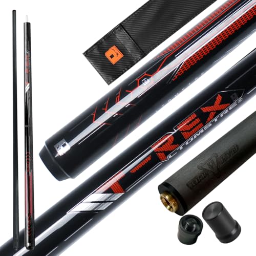 YEUEK Little Monster Carbon Fiber 3 Pieces Short Break Jump Cue Pool Stick Breach 142cm 12.5mm Quick Joint with Leather Case