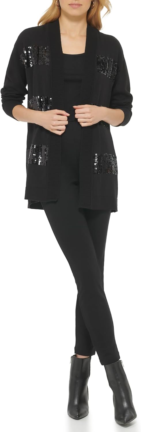 DKNY Womens Open Cardigan Sequin Detail Sweater Nigeria Ubuy
