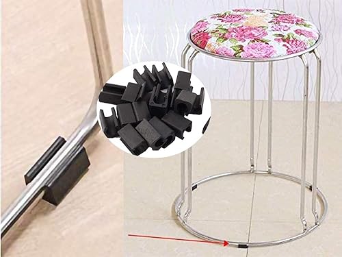 Miniatura 3 de RANIT - 20 tapas de tubería para pies de silla en forma de U de 0.472 in de ancho máximo, para patas de muebles, diámetro de 0.472 in, color negro