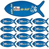 24 unidades de regalos para comunión, bonito que estés allí, adorable bolsa de chocolate de fieltro en forma de pez, para confirmación, cumpleaños, bautizo, comunión, decoración (azul)