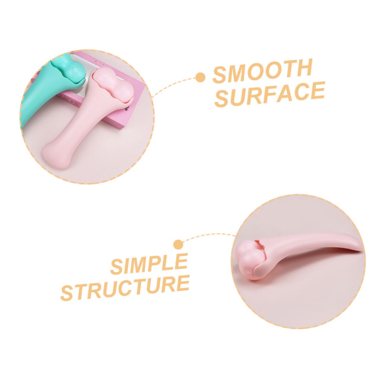 Rodillo Hielo Facial Portátil Doble Cabezal Masajeador Ergonómico para Cuidado Piel Mujeres y Viaje