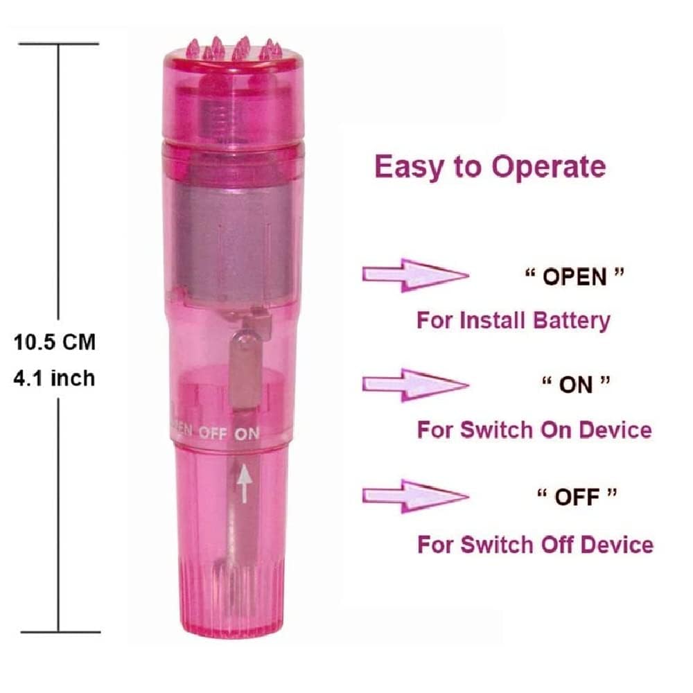 Kleines Mini-Massagegerät, tragbares Werkzeug für Frauen mit 4 Köpfen, Taschenstift für Gesicht, Hals, Kopf, Rücken und Schulter (Rosa und Blau)