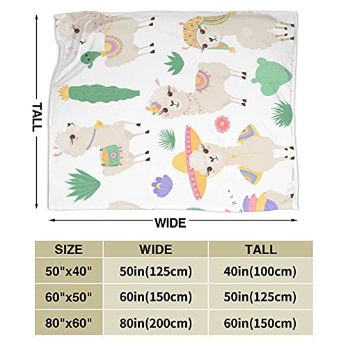 Gadimen Llama Throw Blanket, Super Soft Lightweight Flannel Fleece Blankets For Bed Couch Sofa, All Season Warm Cozy Fuzzy Plush Microfiber Blanket For Hot Sleepers 50X40 Inches #TOP2