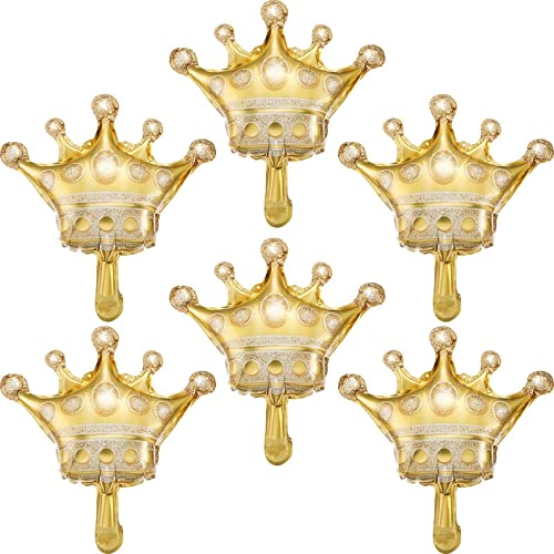com | 30 Inches Gold Crown Helium Foil Balloon Set (Pack of 6) For Happy Birthday, Events Decoration, Anniversary and Birthday Celebration Supplies For Your Loved Ones
