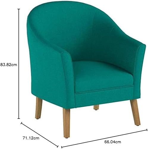 Miniatura 90 de HomePop Silla decorativa en forma de barril, reposabrazos, tela sólida y madera, verde azulado mediano verde azulado,Agua,Marrón,Gris y