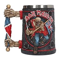 Officially licensed iron maiden tankard Highly-detailed iron maiden Eddie sculpted design Hand-painted Removable stainless-steel insert Size 14cm