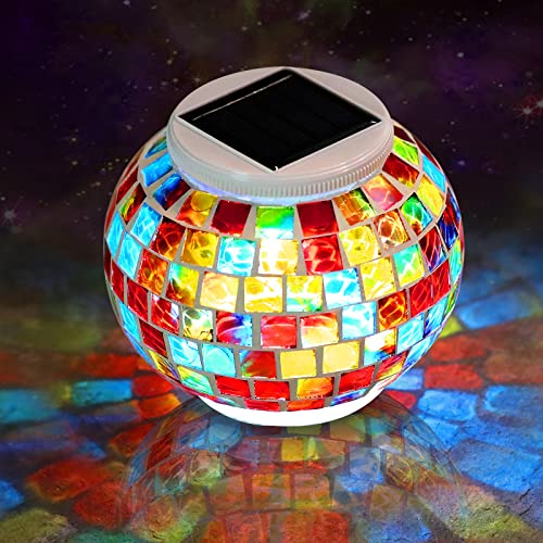 Joyathome Color Changing Mosaic Solar Light Led Garden Lights，echargeable Solar
