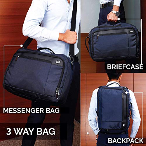 Image of Nasher Miles Marathoner 3 Way Navy Blue Laptop Backpack /Messenger /Shoulder Bag