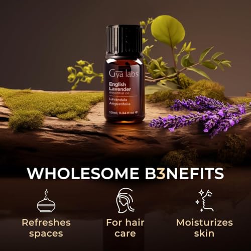Image of 100% Pure English Lavender Essential Oil - 0.34 Fl Oz - English Lavender Oil for Hair, Skin, Diffuser, Aromatherapy & DIY Candle Making Scent