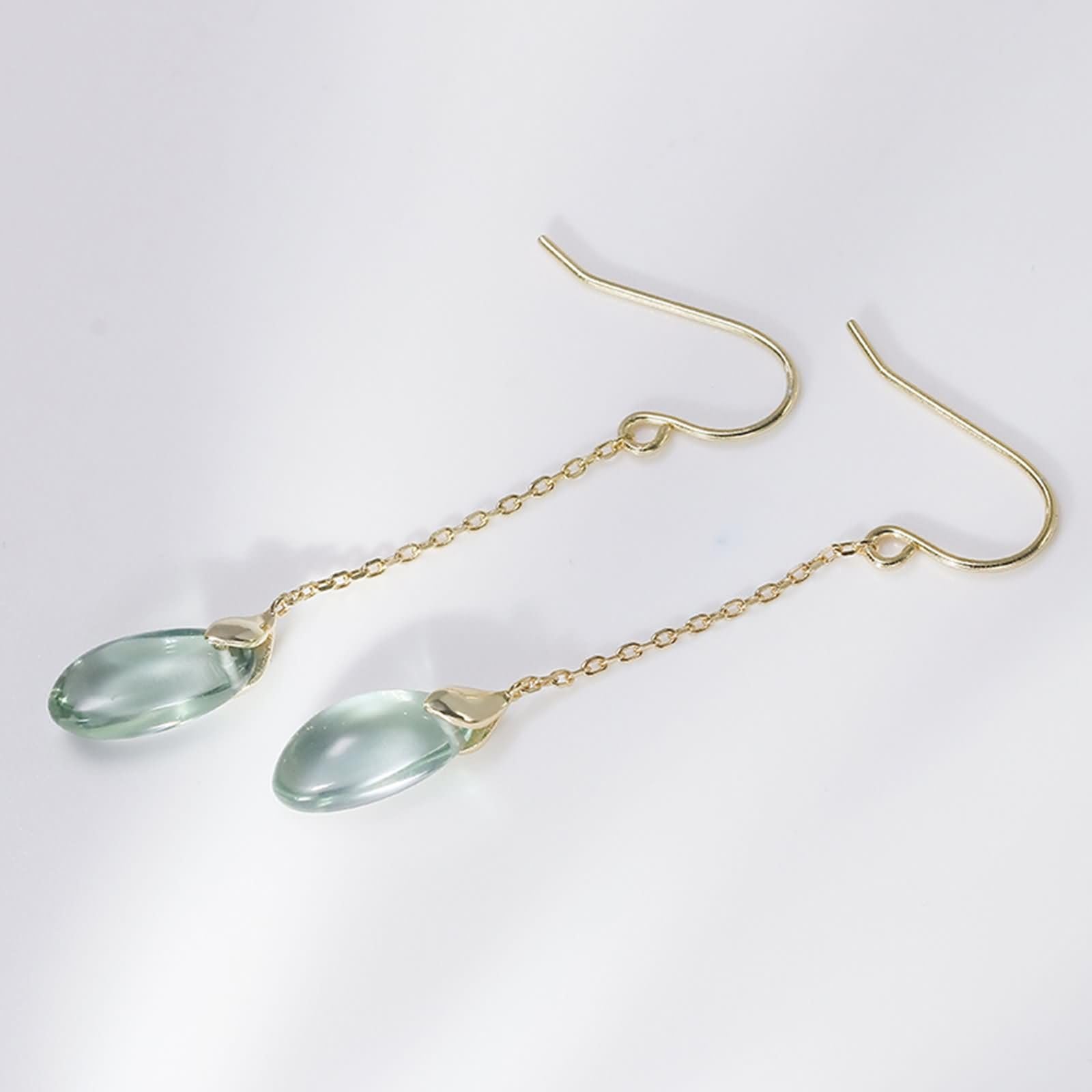 Pendientes de cuarzo de oro amarillo de 9 K/14 K/18 K