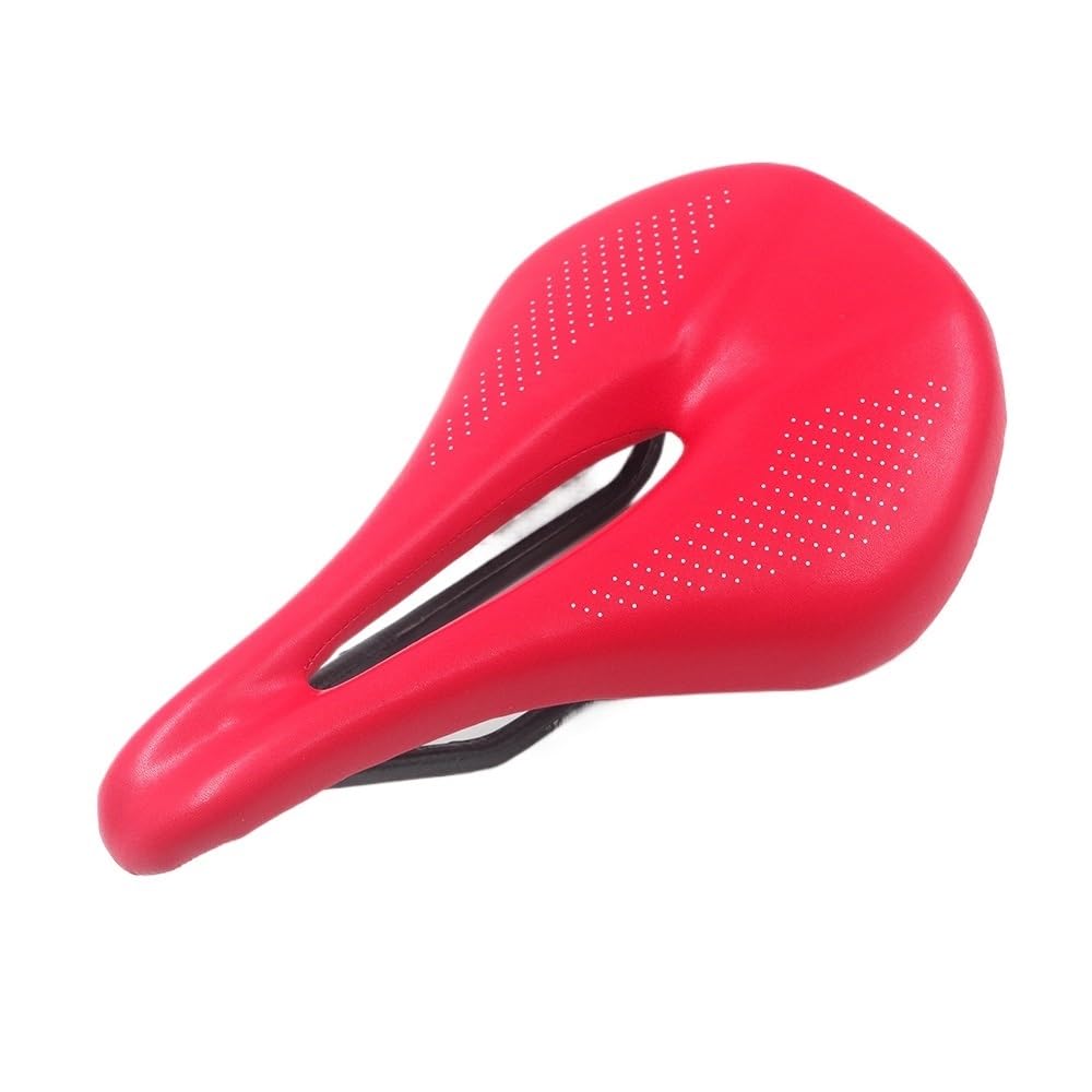 JIASHUNHE Bike Seat MTB/Road Carbon Bike Saddle 143mm 155mm Power Bicycle Saddles For Men Women Race Seat Black White Red(Red-155)