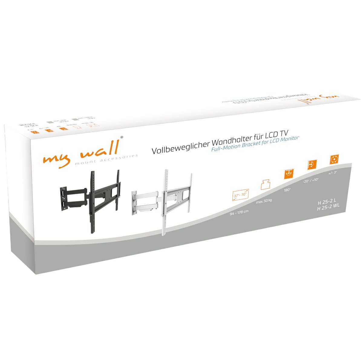 My Wall H 25-2 L Support Mural pour téléviseur 94,0 cm (37) - 177,8 cm (70) inclinable + orientable