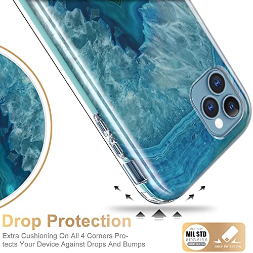 Esdot Iphone 11 Pro Max Case With Built-In Screen Protector,Military Grade Cover With Fashionable Designs For Women Girls,Protective Phone Case For Apple Iphone 11 Pro Max 6.5" Agate Stone #TOP3