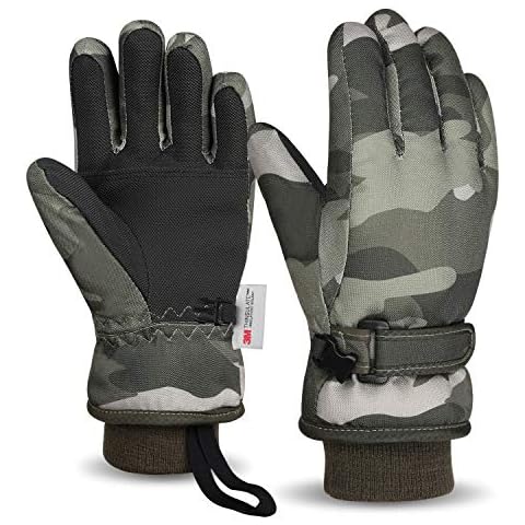 7-Mi Kids Gloves Winter, 3M Thinsulate Cold Weather Warm Touchscreen Ski Gloves Waterproof -Snow Gloves for Kids boys snow gloves Cover