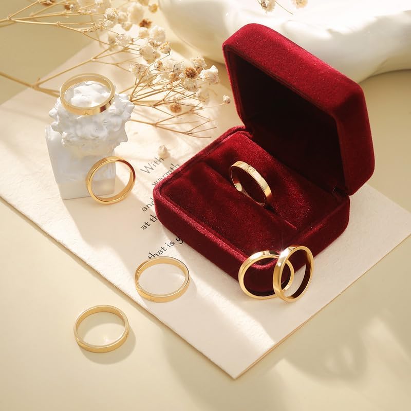 WFYOU 18K Gold Filled Initial Rings for Women that Don't Tarnish Dainty Gold Initial Ring Alphabet Letter Rings Wedding Bands Stackable Thin Thumb Pinky Finger Rings Gold Jewelry Gifts for Women - Image 8