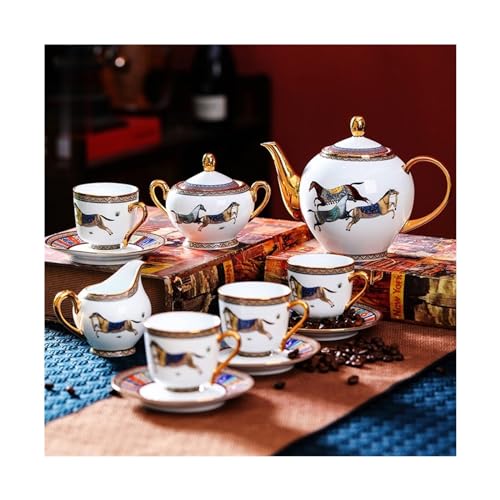 ピッチャー 11 ピースコーヒーセットヨーロッパのアフタヌーンティー家庭用紅茶ティーセットコーヒーポットカップとソーサーセットモダンなティーポットとティーカップセット