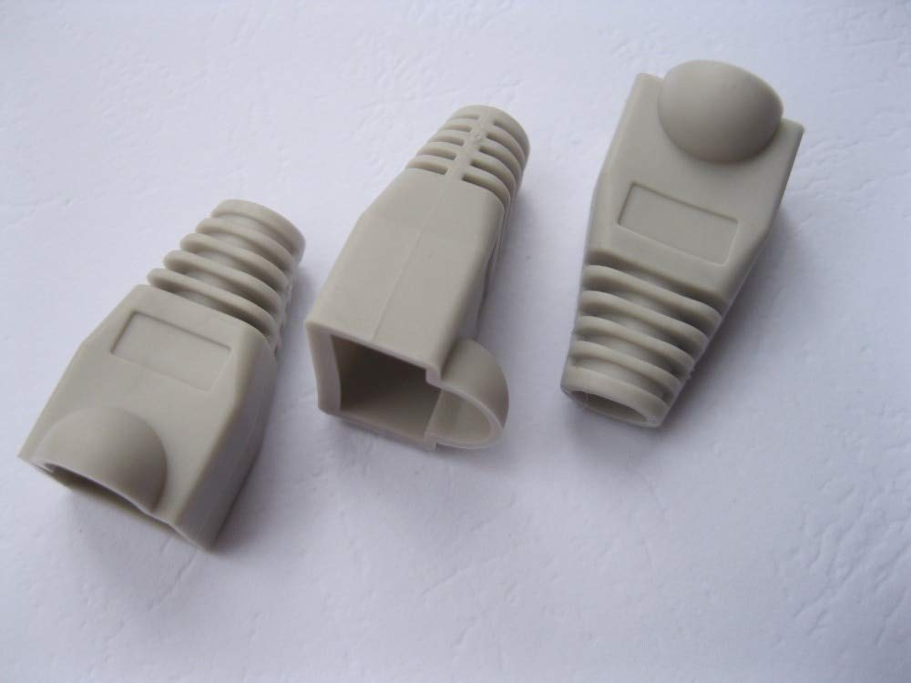 Gimax 600 pcs RJ45 CAT5 8P8C Modular Plug Network Connector End Grey Color Boot Cap