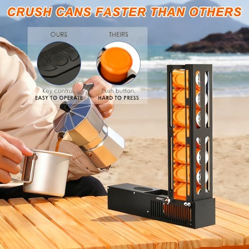 AZXILE Electric Can Crusher,8oz16oz&12oz Automatic Can Crusher, Automatic Can Eject,Can Fill 8 Cans at a Time, Heavy Duty Can Crushers for Recycling Aluminum Seltzer, Cola,Beer Bottles