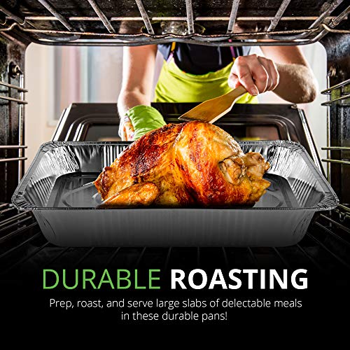 21X13 Aluminum Pans (20 Pack) Durable Full Size Deep Aluminum Foil Roasting & Steam Table Pans - Deep Pan For Catering Large Groups - Disposable Pans Great For Cooking, Heating, Storing, Prepping Food #TOP4