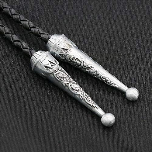 Image of Turquoise Agate Granite BOLO Tie for Men Women Leather Wedding Necklace Western Cowboy Necktie