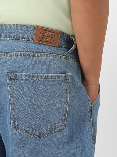 Image of Urbano Plus Men Mid Rise Loose Baggy Fit Cargo Jeans with 6 Pockets Non-Stretchable