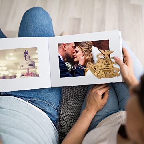Jolette Designs 10 Year Anniversary Present For Him And Her, 10Th Year Wedding Ornament-Gift For Couples, Romantic Wooden Laser Cut Ornament For 2023 #TOP5