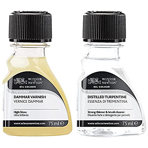 Winsor & Newton RCFVD75 75Ml Dammar Varnish & 75ml Distilled Turpentine