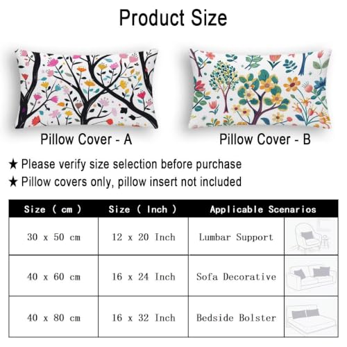 Fundas Cojines Rectangular de Flores para Decoración de Sofá y Cama 6