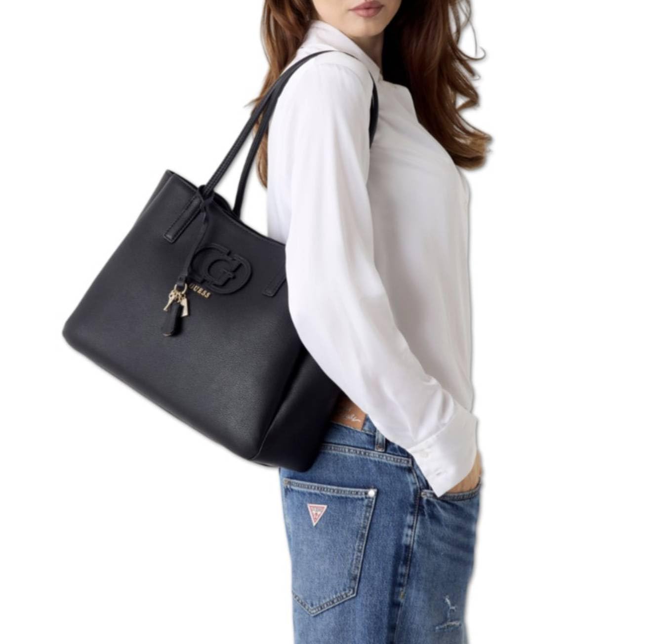 GUESS Isola Multi Comp Tote BLA - BLACK One Size