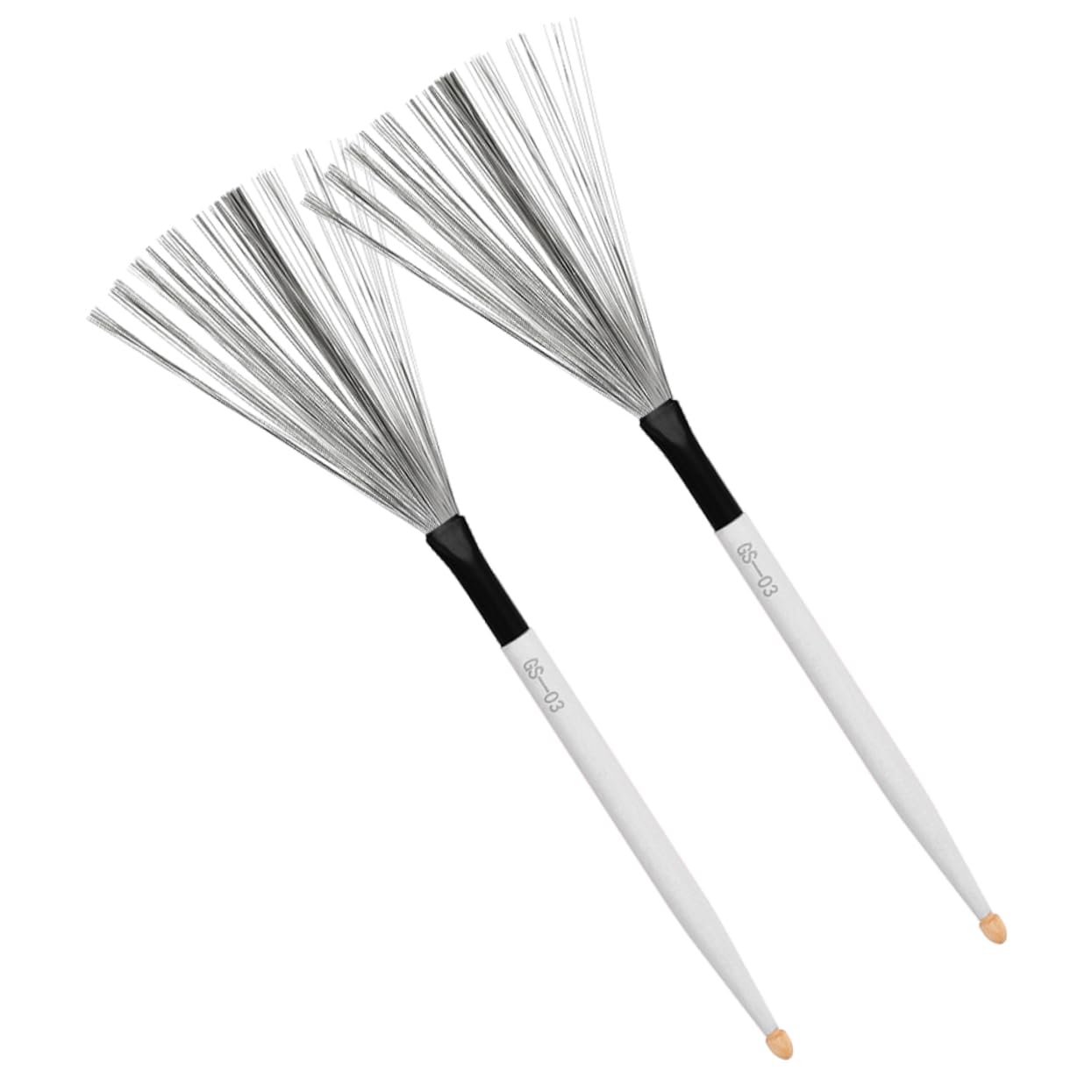 VICASKY 3paia Bacchette Per Batteria Con Manico Antiscivolo Spazzole Retrattili Per Strumenti Percussione Per Insegnanti Giovani Musicisti e Gruppi Musicali