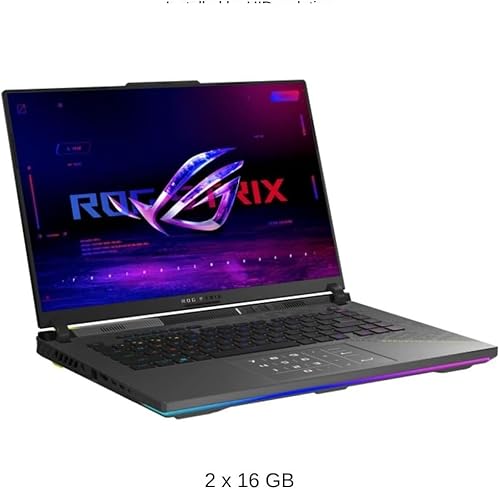Ultimo laptop da gioco ROG Strix G16 2025, display FHD 165Hz da 16", AMD Ryzen 9 8940HX, RTX 5070 Ti, 64 GB di RAM, SSD da 2 TB, Grigio Eclipse - Notebook - Immagine 2