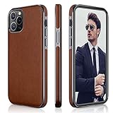 LOHASIC for iPhone 12 Pro Max Case, Flexible Vegan PU Leather Luxury High-end Business Cover Thin Anti Scratch TPU Bumper Protective Phone Cases Compatible with iPhone 12 Pro Max(2020) 6.7' - Brown